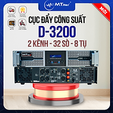 Cục Đẩy Sông Suất 32 Sò MTMAX D3200 – Main Công Suất 2 Kênh Và 8 Tụ Đánh Được Loa Bass 25, Bass30 Dễ Dàng, Sơn Tĩnh Điện, 2 Quạt Tản Nhiệt, Bảo Hành 12 Tháng HÀNG CHÍNH HÃNG