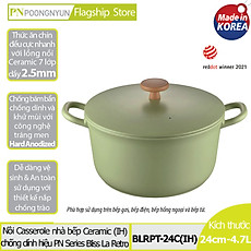 Nồi casserole Ceramic hiệu PN BLRPT-24C(IH) - Hàng chính hãng