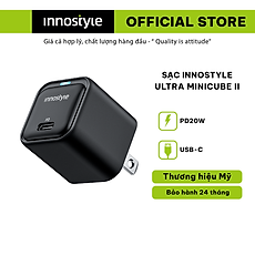 Sạc Nhanh Siêu Nhỏ 20W Innostyle Ultra Minicube Ii IMC20PD cổng Usb C-Hàng Chính Hãng