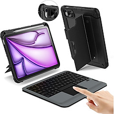 Bao Da Kèm Bàn Phím cho iPad Air 6 11 inch / iPad Air 6 13 inch 2024 Nillkin Bumper Combo Case Keyboard - Hàng Chính Hãng