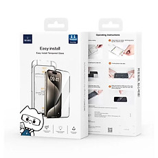 Kính cường lực khung tự dán cho iPhone 16 / 16 Plus / 16 Pro / 16 Pro Max hiệu WIWU SQ-008 Easy install - Viền siêu mỏng 0.33mm, chống mẻ cạnh, Phủ nano siêu mượt - Hàng nhập khẩu