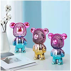 Quạt Mini Cầm Tay Bearbrick, Quạt Tích Điện Mini Để Bàn Decor Siêu Dễ Thương Có Sạc USB - Hàng Loại 1.  CHính Hãng MINIIN