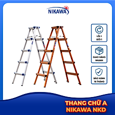 Thang Nhôm Gấp Chữ A , Siêu Nhẹ , chính hãng Nikawa,  NKD 3,4,5 bậc ( 75cm-125cm)