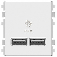 Ổ sạc USB 2.1A đôi Schneider Electric dòng ZENCELO A (Size 2S)