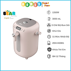 Bình Thủy Điện, Bình Thủy Giữ Ấm Đun Nóng Thông Minh BEAR KE-B30V1 Khử Clo Dung Tích 3L, Công Suất 1350W - Hàng Chính Hãng