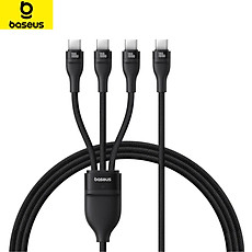 Cáp Baseus Flash Series 3  Sạc Nhanh 3in1 Đa Năng 100W ( Type-C to 3* Type-C ) dài 1.5M- Hàng Chính Hãng