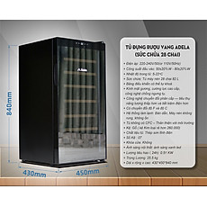 Tủ bảo quản rượu vang 28 chai ADELA-28-HÀNG NHẬP KHẨU