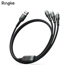 Cáp sạc nhanh đa năng cho điện thoại/tablet RINGKE 3-in-1 Fast Charging Multi Cable 1.2M - Hàng Chính Hãng