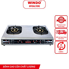 Bếp Gas Đôi Để Bàn Mặt Inox WINDO - 718 PHI 100 | Tiết kiệm gas | Bảo hành 24 tháng- Hàng Chính Hãng