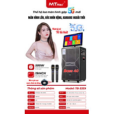 Loa Màn Hình MTMAX T70 Bass25 Màn Hình 15inch Công suất 300W Đi Kèm Cặp Micro Sang Trọng Chống Hú Cao Cấp, HÀNG CHÍNH HÃNG