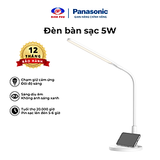 Đèn Bàn Sạc Panasonic HHGLT0346L19 5W - độ sáng 10-100%, Led Đổi màu, cổng sạc USB, Tích hợp đế đựng điện thoại tiện lợi