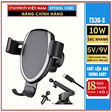 Bộ giá đỡ điện thoại Choetech T536  tích hợp sạc không dây(Hàng chính hãng)