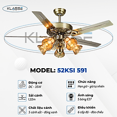 Quạt trần chùm đèn Klasse 52KSI 591 Hàng chính hãng