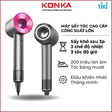 Máy sấy tóc công suất cao 1600W, máy sấy tóc ion âm, có chế độ sấy lạnh, kèm 5 đầu sấy tạo kiểu, BH 12 tháng - Hàng chính hãng