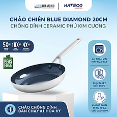 Chảo chống dính thép không gỉ phủ tinh thể kim cương cao cấp Blue Diamond 28cm
