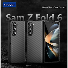 Ốp Lưng Cho Samsung Galaxy Z Fold 6 Sợi Carbon Chống Sốc hiệu X-Level Nanofiber Siêu Mỏng Chống Bám Vân Tay Bảo Vệ Camera - Hàng chính hãng