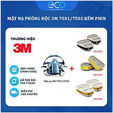 Mặt nạ phòng độc, chống hóa chất 3M 7501/7502 + phin lọc 3M 6001/6003/6006 phun sơn, phun thuốc trừ sâu