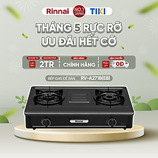 Bếp gas dương Rinnai RV-A271B(EB) mặt bếp men và kiềng bếp men - Hàng chính hãng.