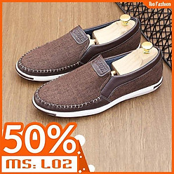 giày lười nam vải bố có 4 màu