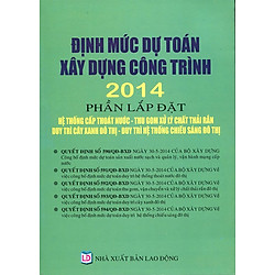 Định Mức Dự Toán Xây Dựng Công Trình 2014 – Phần Lắp Đặt