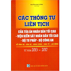 Các Thông Tư Liên Tịch Của Tòa Án Nhân Dân Tối Cao, Viện Kiểm Sát Nhân Dân Tối Cao, Bộ Tư Pháp, Bộ Công An (Từ 2013 – 2017)