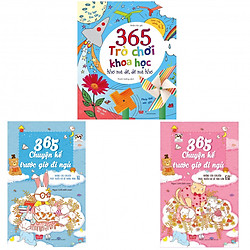 Combo 365 Chuyện Kể Trước Giờ Đi Ngủ (Bộ 2 Cuốn – Tái bản 2018), 365 Trò Chơi Khoa Học Khó Mà Dễ Dễ Mà Khó (Tái Bản 2018) (tặng kèm 1 vỉ nơ xinh và 1 bút bi hình)