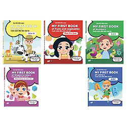 Combo cuốn sách đầu tiên cho bé chủ đề:Động vật + Rau củ quả + hình dạng màu sắc + ABC +