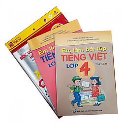 Combo Em làm bài tập Tiếng Việt lớp 4 + tập bọc sách vở