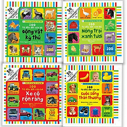Combo 100 từ đầu đời của bé động vật kỳ thú + 100  từ đầu đời của bé nông trại xanh tươi