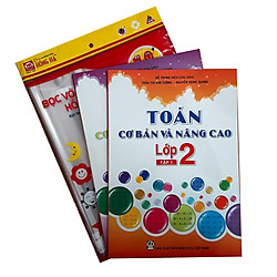 Combo Toán nâng cao và cơ bản lớp 2 + tập bọc sách vở