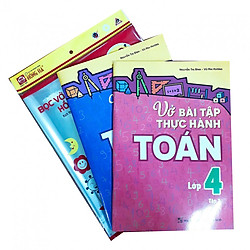 Combo Vở Bài Tập Thực Hành Toán Lớp 4 + Tập Bọc Nilon SGK