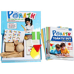 Combo Bộ sách POMath Toán tư duy cho trẻ em 4 đến 6 tuổi, và bộ học liệu đi kèm (Tặng kèm
