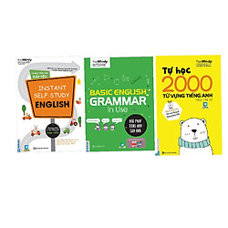 Combo 3 cuốn ; Tự học tiếng anh cấp tốc + Ngữ pháp Tiêang anh căn bản + 2000 từ vựng Tiến