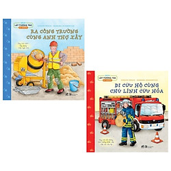 Combo Sách Lật Tương Tác (2 Tuổi): Ra Công Trường Với Anh Thợ Xây + Đi Cứu Hộ Cùng Chú Lí