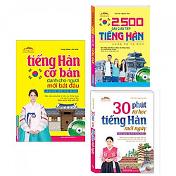 Combo Sách Học Tiếng Hàn: Tiếng Hàn Cơ Bản Dành Cho Người Mới Bắt Đầu + 2500 Câu Giao Tiế