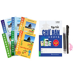Combo Giáo Trình Hán Ngữ Phiên Bản Mới (6 cuốn) + Tập Viết Theo Giáo Trình và Bút Mực Bay Màu (cá và 3 ngòi)
