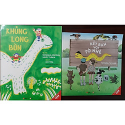 Combo 2 cuốn Ehon Nhật Bản: Khủng long bùn và Kết bạn với tớ nhé  dành cho bé 3-8 tuổi</s