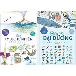 Combo 2 cuốn Các kỷ lục tự nhiên bằng tranh +Thế giới đại dương bằng tranh (tặng kèm truy