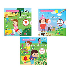 Combo 3 quyển Bách khoa tri thức đa tương tác : Ở đâu từ đâu nhỉ +Bốn mùa  + Năm giác qua