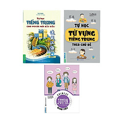 Combo 3 cuốn trung cho người mới bắt đầu+ Trung chủ đề + Joyful  trung giao tiếp (tặng kè