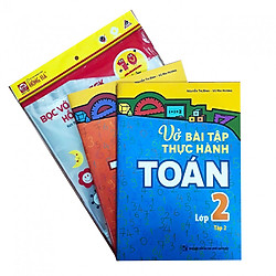 Combo Vở bài tập thực hành Toán lớp 2 + tập bọc sách vở
