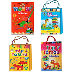 Combo Tập Tô Màu (4 Túi): Tập Tô Màu Mẫu Giáo, Tập Tô Màu Nhà Trẻ, Bé Tập Tô Màu, Họa Sĩ