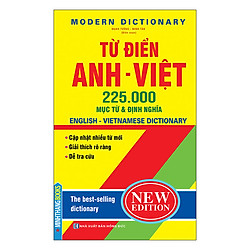 Từ Điển Anh Việt 225000 Mục Từ & Định Nghĩa (Bìa Cứng)