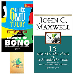 Combo 6 Chiếc Mũ Tư Duy và 15 Nguyên Tắc Vàng Về Phát Triển Bản Thân ( Tặng Kèm Sổ Tay )<