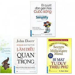 Combo 3 quyển:  Bí Mật Tư Duy Triệu Phú, Làm Điều Quan Trọng, Bí Quyết Đơn Giản Hóa Cuộc Sống (Tặng kèm bookmark danh ngôn hình voi)