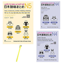 Combo Luyện Thi Năng Lực Nhật Ngữ N4 và N5 : Hán Tự , Từ Vựng , Ngữ Pháp , Đọc Hiểu , Ngh
