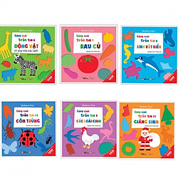 Combo 6 cuốn Cùng chơi trốn tìm 6 động vật + 7 rau củ+ 8 sinh vật biển+9 các loài chim +