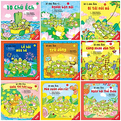 Ehon Nhật Bản 9Q Phần 1 – 10 chú ếch  (Sách ehon kỹ năng sống / cho bé 3-8 tuổi + Poster