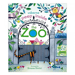 Usborne Peep Inside The Zoo – sách lật giở cho bé 2-5 tuổi