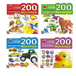 200 Miếng Bóc Dán Thông Minh – Các Loài Động Vật + Khủng Long + Đồ Chơi Của Bé + Phương Tiện Giao Thông